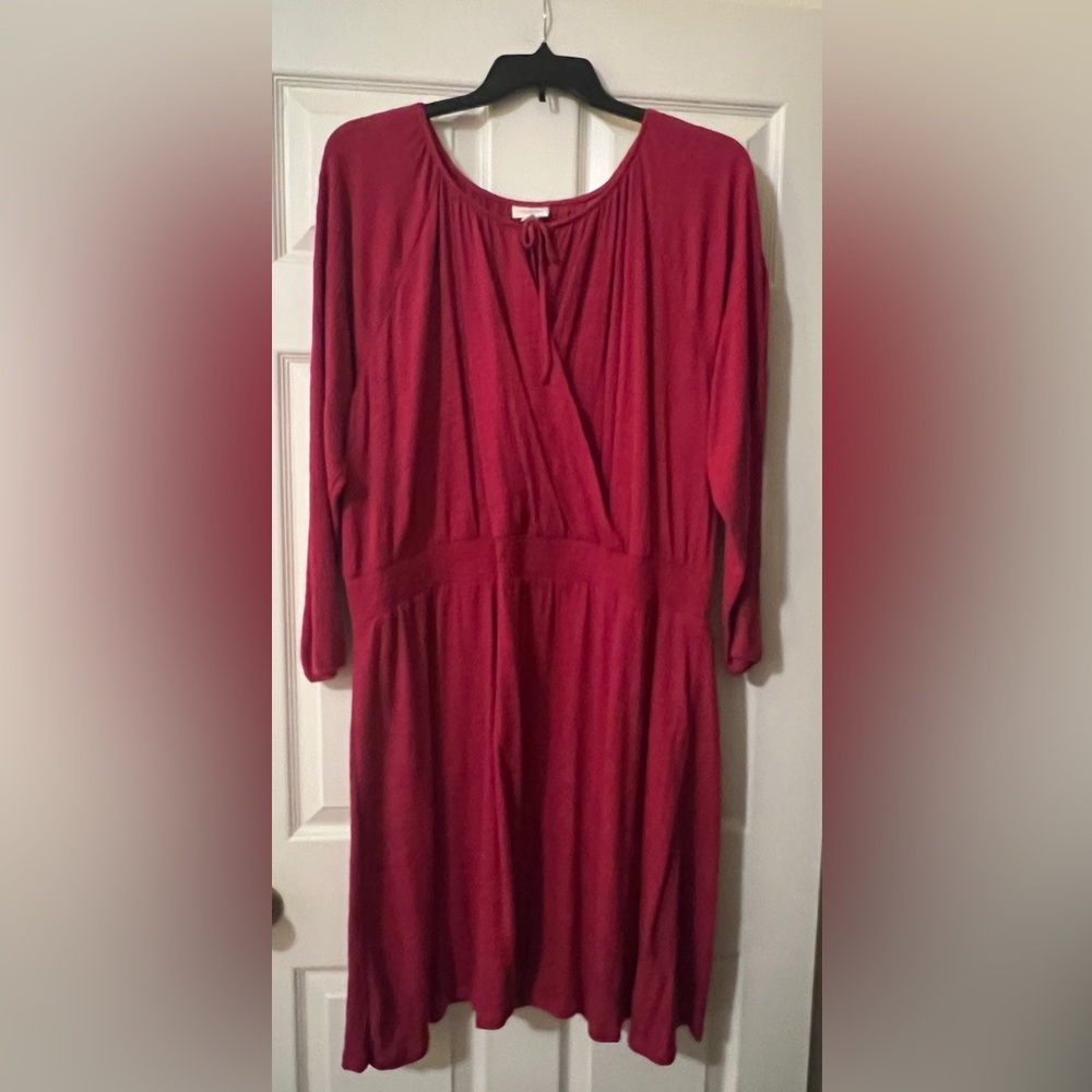 Lularoe Jody Long Sleeve Peasant Dress Maroon
